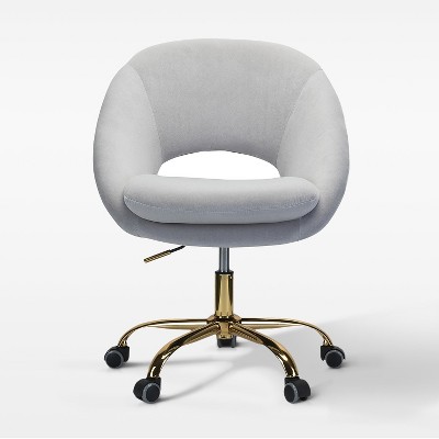 Hector Modern Velvet  Ergonomic Swivel Office Desk Chair with Adjustable Height | Karat Home