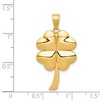 Black Bow Jewelry 14k Yellow Gold Polished Heart Leaf Clover Pendant, 17mm (5/8 inch) - 4 of 4