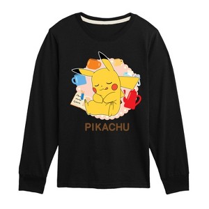 Boys' - Pokémon - Sleeping Pikachu Long Sleeve Graphic T-Shirt - 1 of 4