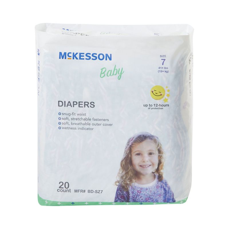 McKesson Baby Diapers, Disposable, Moderate Absorbency, Size 7, 2 of 6