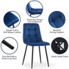 Kumasinova Set of 2 Velvet Upholstered Dining Chairs, Armless Ergonomic Kitchen Chairs with Clean Lines, Mid Century Modern Dining Room Chairs - 3 of 4