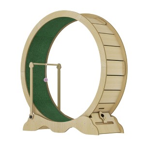 45'' Cat Exercise Wheel for Indoor Cats, Large Wood Cat Treadmill Small Animal Running Wheels with Lock & Playing Ball, Cats Wheel Exerciser - 1 of 4