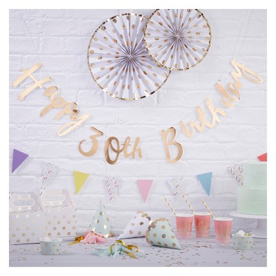 Happy 30th Birthday Bunting Gold