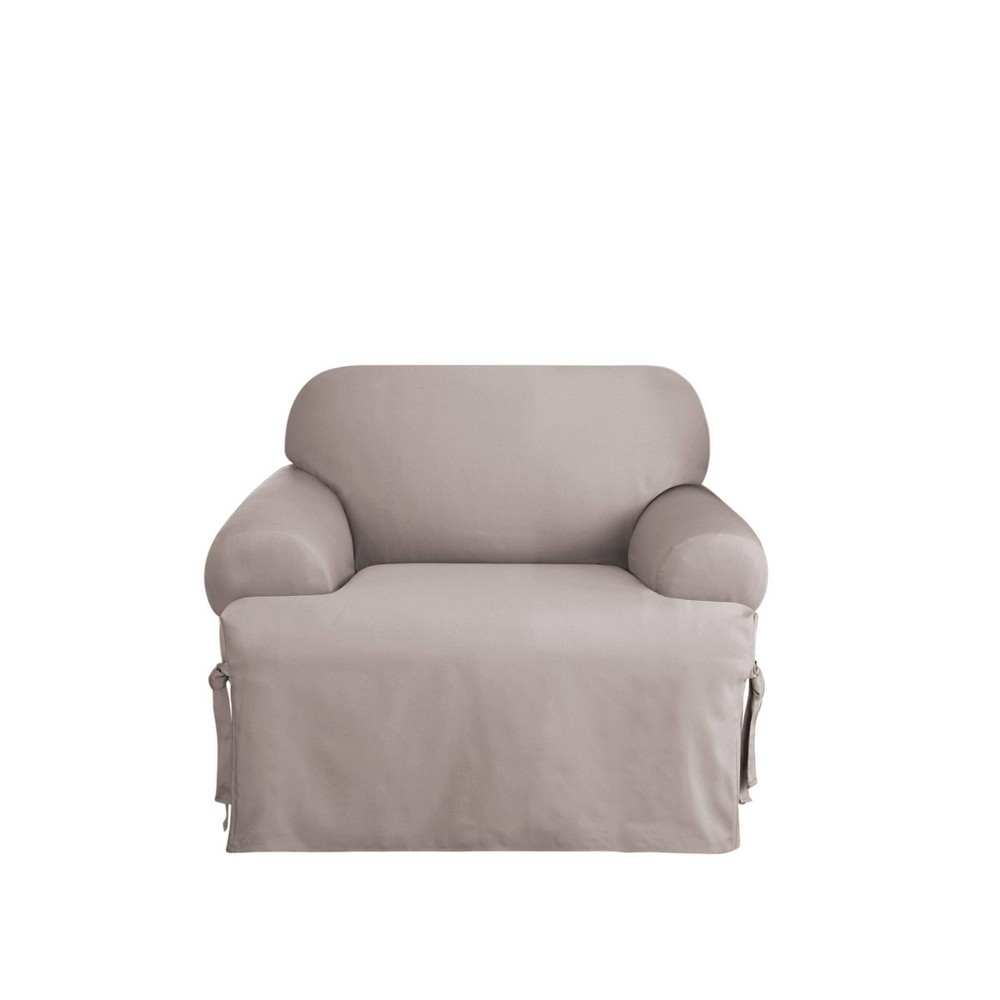 Photos - Furniture Cover Duck T Cushion Chair Slipcover Gray - Sure Fit