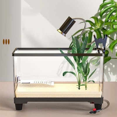 Turtle Tank Kit, Transparent Turtle Tank Starter Kit With Basking Platform, Aquarium Fish Tank for Turtles Crabs Fishes