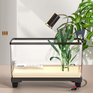 Turtle Tank Kit, Transparent Turtle Tank Starter Kit With Basking Platform, Aquarium Fish Tank for Turtles Crabs Fishes - 1 of 4