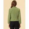 INSPIRE CHIC Women's Open Front Office Long Sleeve Lightweight Printed Floral Crop Suit Blazer - 4 of 4