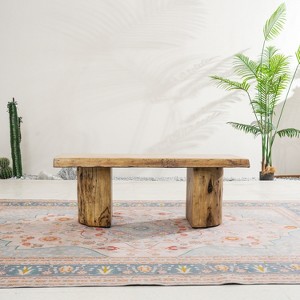Moda Furnishings 47.6'' Outdoor Terrafab Coffee Table with Faux Wood Finish - 1 of 4