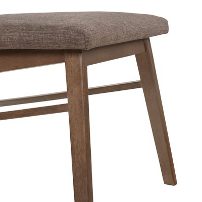 Pebble Brown Upholstered Mid-Century Modern Dining Chair Set