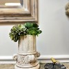 Slickblue Hand Cast Cement Hollow Column Planter, Ribbed Design, Plant Pot, Vintage Design, Natural, 5.7"x5.7"x6.5" - 3 of 4