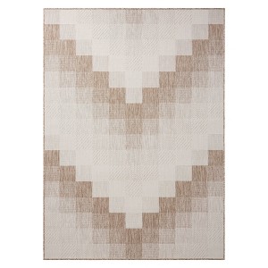 NICOLE MILLER NEW YORK Patio Country Ombre Chevron Indoor Outdoor Area Rug - 1 of 4