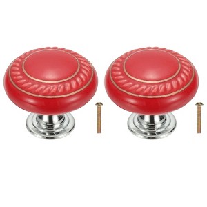 Unique Bargains Ceramic Round Drawer Dresser Closet Cabinet Knobs 2 Pcs - 1 of 4