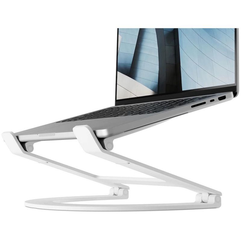 Twelve South Curve Flex Ergonomic Height & Angle Adjustable Aluminum Laptop/MacBook Stand/Riser, fits 10"-17", folds flat + travel - matte white, 2 of 5