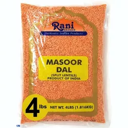 Masoor Dal (Red Split Lentils) - 64oz (4lbs) 1.81kg - Rani Brand Authentic Indian Products