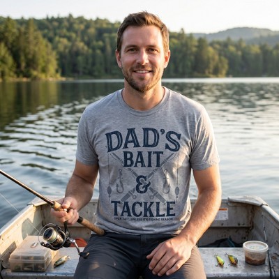 Мужские футболки Crazy Dog T-Shirts, Inc. Mens Funny T Shirts Dads Bait and Tackle Sarcastic Fathers Day Graphic Novelty Fishing Tee for Men - Crazy Dog Men's T Shirt Gift for Dad Navy XL — фото 3