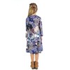 24seven Comfort Apparel Girls Blue Paisley Long Sleeve Loose Fit Knee Length Tunic Pocket Dress - 3 of 4