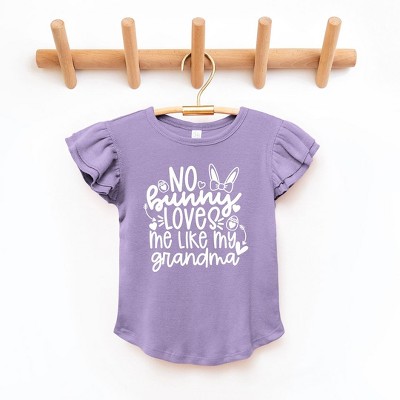 The Juniper Shop No Bunny Loves Me Like Grandma Toddler Flutter Sleeve Tee