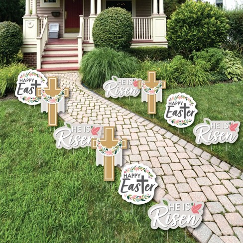 Big Dot Of Happiness Religious Easter - Cross Lawn Decorations ...