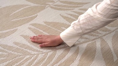 Natural Floral Synthetic Flat Woven 5' x 7' Area Rug