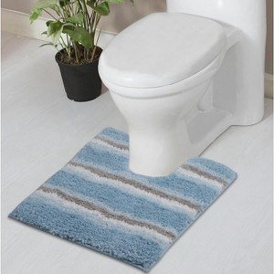 Home Weavers Glamour Collection 100% Polyester Microfiber Bathroom Rug, Non Slip Bath Mat Water Absorbent Soft Microfiber Shaggy Mat Machine Washable - 1 of 4