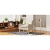 Polyester Upholstered Mid-Century Modern Armchair with Tufted Fabric, Solid Wood Legs and Tapered Design - 3 of 4