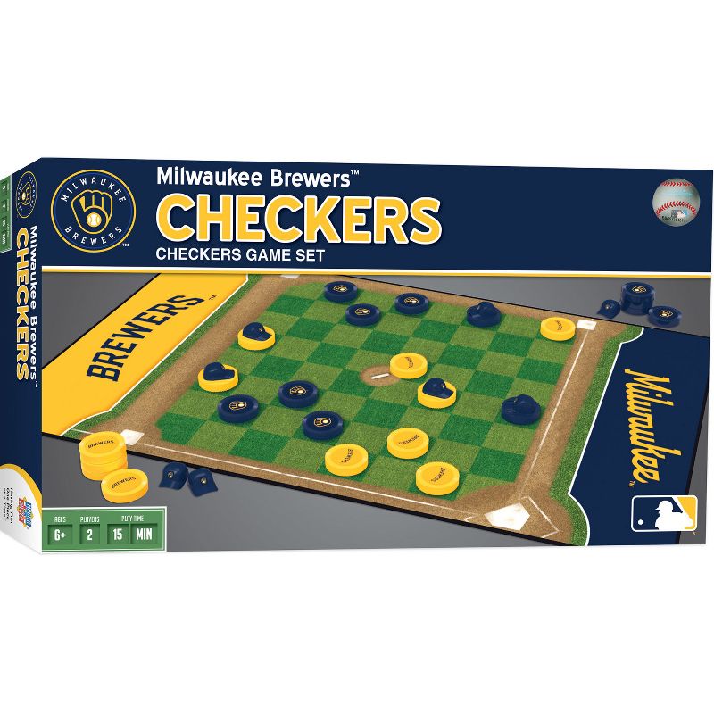 MasterPieces Officially licensed MLB Milwaukee Brewers Checkers Board Game for Families and Kids ages 6 and Up, 2 of 7