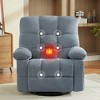Oversized Massage Swivel Recliner Chair with Rocking Function, Lumbar Heating, Side Pocket, and USB Charge Port - 2 of 4