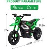 24V 350W Electric Dirt Bike for Teens, 12" Fat Tire Off-Road Motorcycle w/Hydraulic Brakes, 35-Mile Range, Powered Riding On Bike for Boys Girls 6-12 - 4 of 4