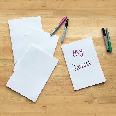 Compact White Paper Soft Cover Blank Books for Kids, 7" x 10", Pack of 12