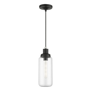 Livex Lighting Oakhurst 1 - Light Pendant in  Black/Brushed Nickel - 1 of 4