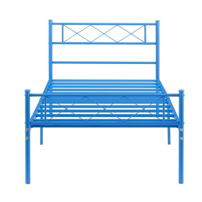 VECELO Metal Bed Frame with Headboard Modern Platform Bed Frame, No Box Spring Needed Easy Assembly