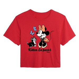Women's - Disney Classics - Kitten Expurrt Cropped Graphic T-Shirt - 1 of 4
