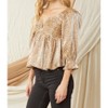 Women's Leopard Iridescent Babydoll Top - entro - 2 of 4