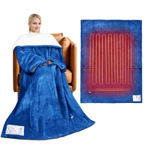 Tirrinia Heated Blanket, Wearable Electric Blanket, Plush Fleece Heating Blanket, Electric Throw Blanket for 5 Heating Levels, Winter Gifts - 1 of 4