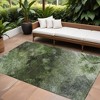 Green And Ivory Abstract Washable Indoor Outdoor Area Rug - 2 of 4