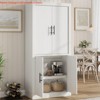 71" Tall Kitchen Large Pantry Cabinet, Farmhouse Kitchen Pantry Storage Cabinet w/ 4 Doors & Adjustable Shelves, Freestanding Wood Large Food Cupboard - 3 of 4