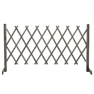 vidaXL Garden Trellis Fence Gray 59.1 in.x31.5 in. Solid Firwood - 1 of 4