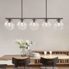 LLHZSY 5 - Light 44" Large Globe Chandelier Kitchen Island Linear Pendant Light for Dining Room - Clear Glass - Oil Rubbed Bronze - 2 of 4