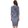 Women's 3/4 Sleeve Hooded Sweatshirt Dress, Pullover Bodycon Midi Dress with Pockets - 2 of 3