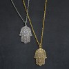 Ice City Men's Iced Hamsa Hand Pendant Necklace, Cubic Zirconia Jewelry in Gold and Silver - 3 of 4