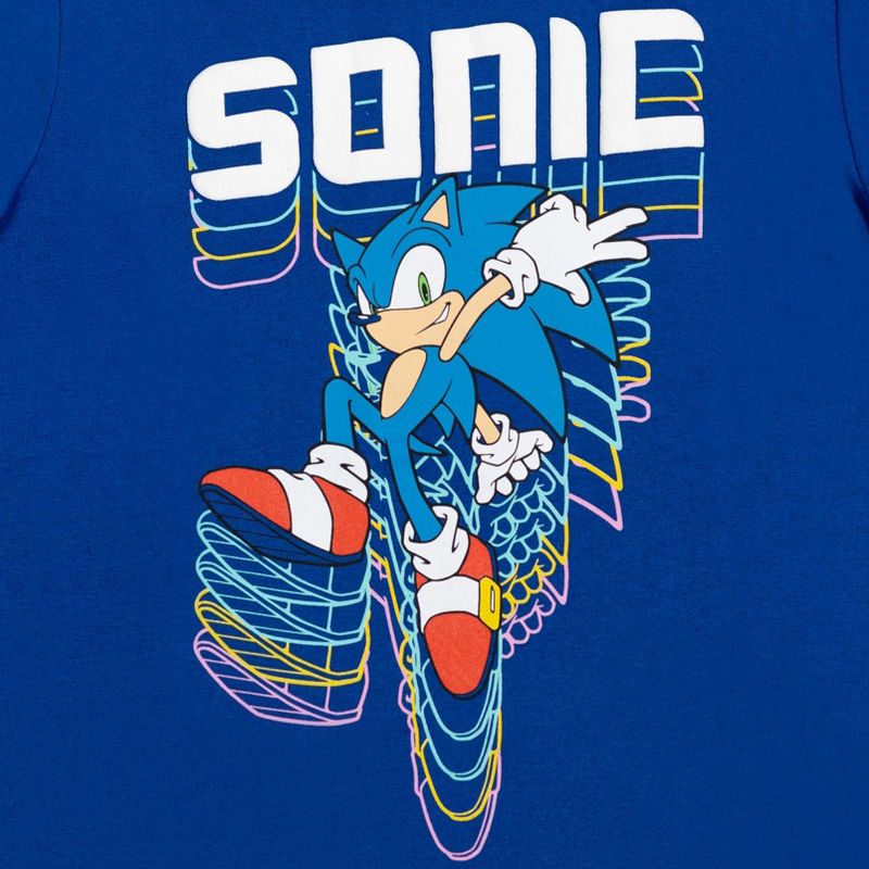SEGA Sonic The Hedgehog Knuckles Tails 3 Pack Graphic T-Shirts Red/Blue/Yellow, 3 of 8