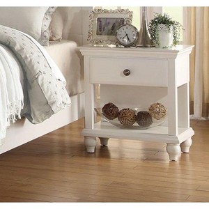 NicBex Nightstand with 1 Drawer,16 inch Side Table with Metal Round Handle and Open Shelf,Modern Bedside Table for Bedroom,Living Room,Black/White - 1 of 4