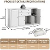 coucheta 58" Buffet Sideboard Cabinet with 2 Drawers & 4 Barn Doors,Modern Kitchen Cabinet with Storage,Wooden Buffet Table for Dining, Living Room - 2 of 4