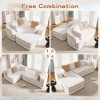 VASIP 77" Teddy Fabric Sofa ,High Density Sponge Boneless Sofa Design with Double Chaises,Sleeper Couch for Living Room,No Assembly,White - 3 of 4
