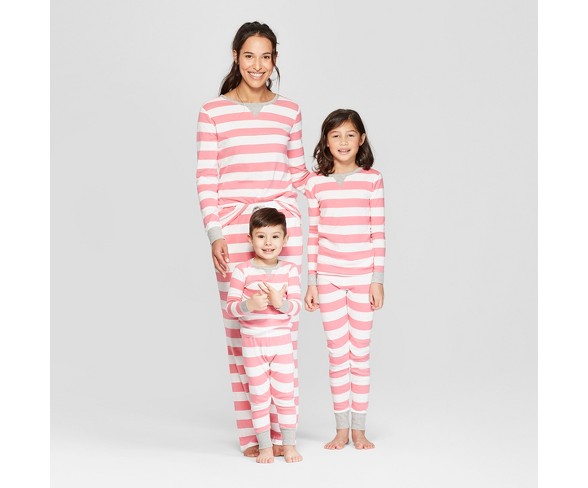 Striped Family Pajamas Collection - Pink