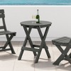 WestinTrends Malibu HDPE Outdoor 24.5 Inch Round Portable Folding Patio Dining Table - 2 of 4