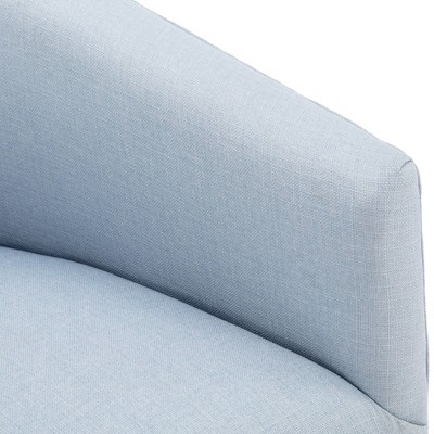 Sky Blue Barrel Swivel Accent Chair with Skirt