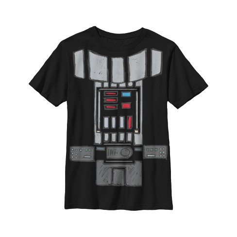 Boy's Star Wars Vader Cartoon Costume T-shirt - Black - Small Target