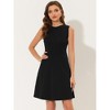 INSPIRE CHIC Women's Work Round Neck Sleeveless Fit and Flare Dresses - 2 of 4