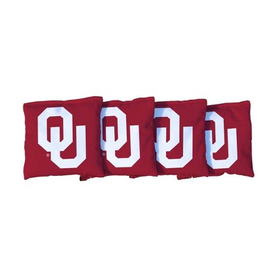 NCAA Oklahoma Sooners Corn-Filled Cornhole Bags Crimson - 4pk